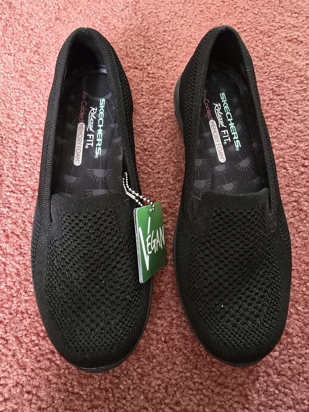 Skechers Relaxed Fit Slip On Shoes Black Memory Foam Air Cooled Women 6.5M